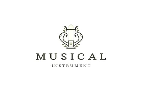 Premium Vector Harp Musical Instrument Logo Icon Design Template