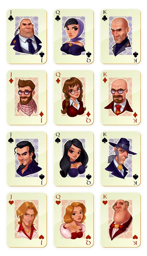 Character Sketches For Playing Cards On Behance