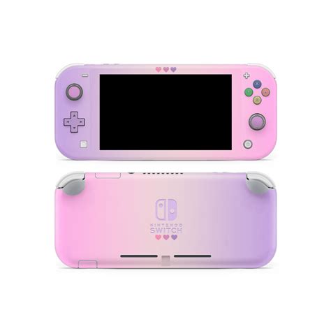 Pastel Pink And Purple Hearts Switch Lite Skin Nintendo Switch