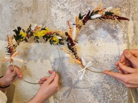 Atelier couronne de fleurs séchées à Niort 79