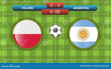 Poland Vs Argentina Soccer Match Template Stock Vector Illustration