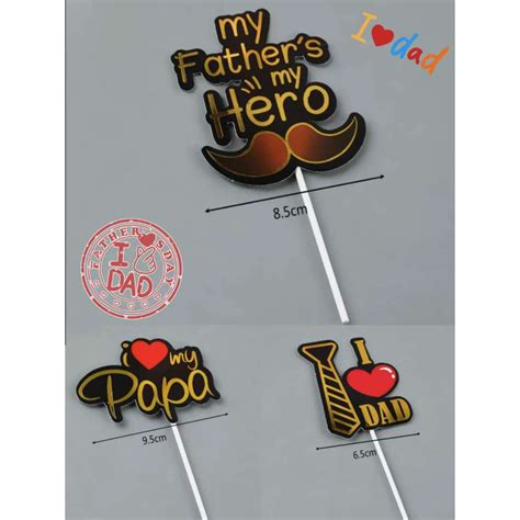 Happy Father S Day Theme Papa Dad Paper Card Cake Topper Baking Props