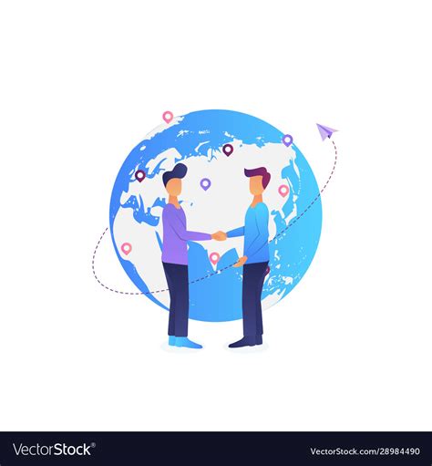 International collaboration cooperation partner Vector Image