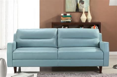 Teal Blue Leather Sofa | Baci Living Room