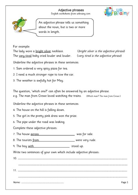 Adjectives Sentences Worksheet Identify Adjectives Worksheets For