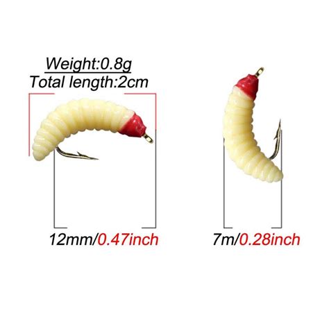 Buy Pcs Multicolor Maggot Fly Fishing Wet Trout Flies Worm Bait For