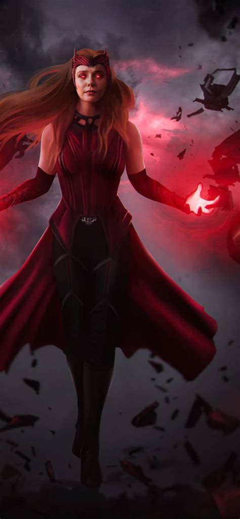 Download Scarlet Witch Powers Marvel Iphone Xr Wallpaper