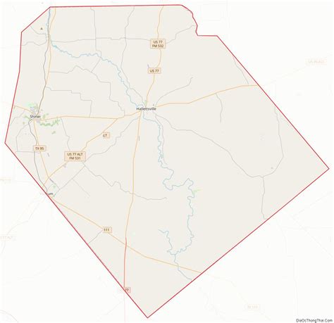 Map of Lavaca County, Texas - Thong Thai Real