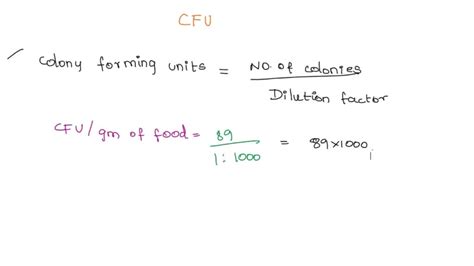 Solved Calculate The Number Of Cfu Per Gram Of Food If The Plate