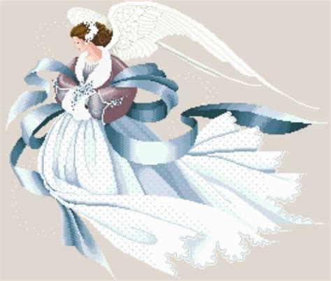 SCHEMA A PUNTO CROCE ANGELO DELL INVERNO ANGEL OF WINTER CROSS STITCH