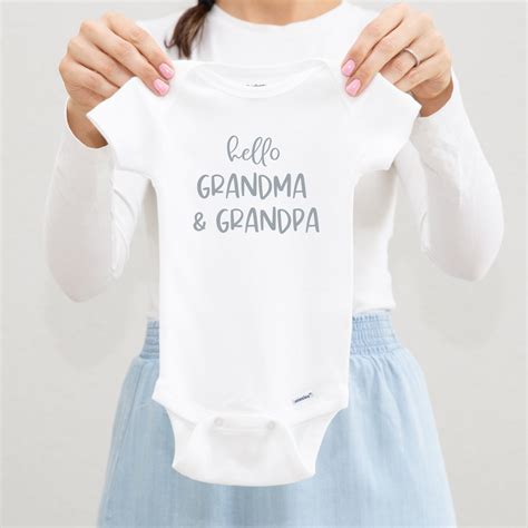 Hello Grandma And Grandpa Pregnancy Announcement Onesie® Custom Etsy