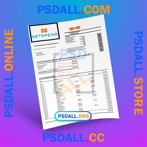 Netspend Bank Statement Pdf Templates Psdall Org