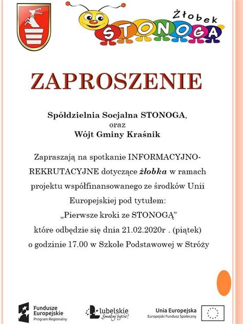 Spotkanie rekrutacyjno informacyjne Żłobek Stonoga