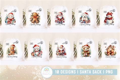 Santa Sack Sublimation Design Png Graphic By Rainbowtown Creative Fabrica