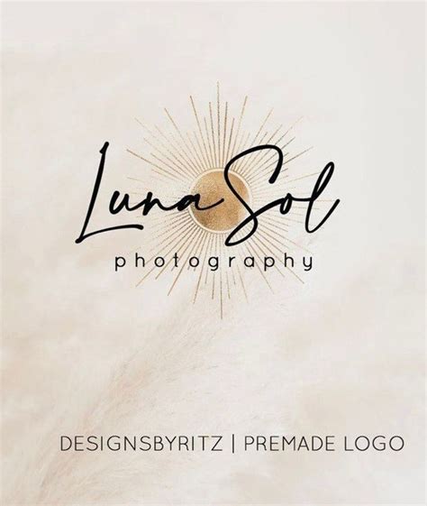 Premade Logo Design Modern Boho Logo Sun Logo Design Boutique