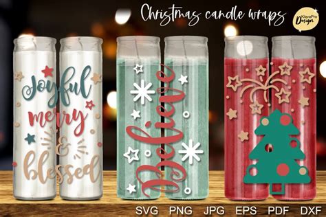 Christmas Candle Wraps Layered Svg 2247289