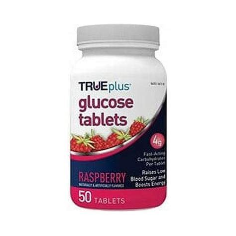 Trueplus Glucose Tablets 4g Raspberry 50ct 3 Pack