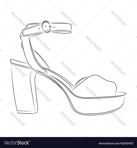 High heels outline style design element Royalty Free Vector