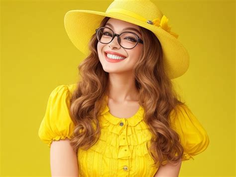 Premium Ai Image Beautiful Girl Wearing Glasses And Hat Generated By Ai