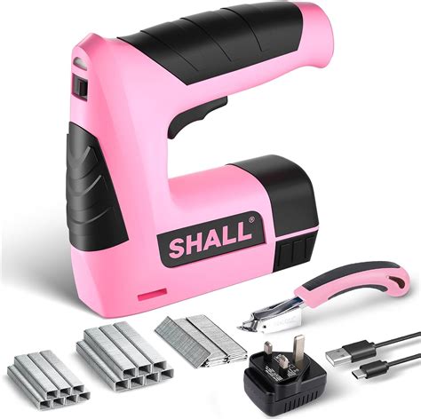 Shall Cordless 3in1 Stapler Kit Cordless Upholstery Stapler With 2500 Staples Pink Electric