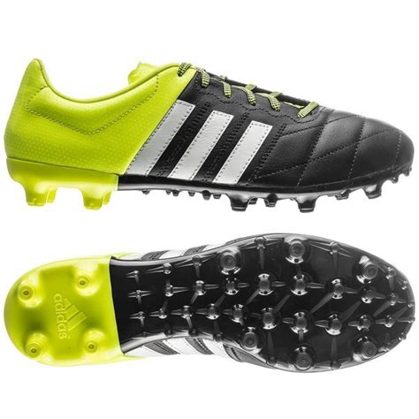 Adidas Ace Leather Fg Ag Core Black White Solar Yellow