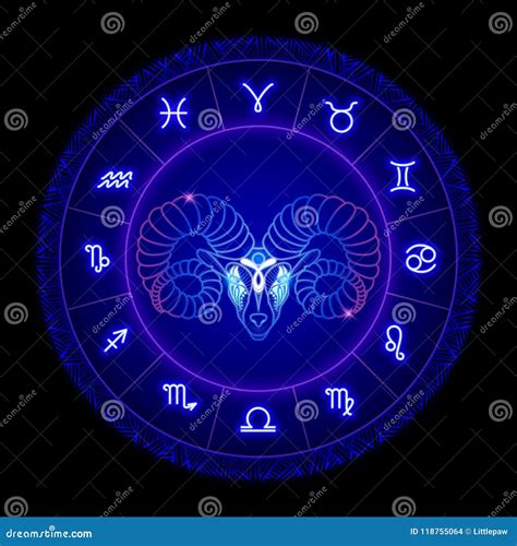 Aries Zodiac Sign Horoscope Symbol Vector Illustration Stock Vector