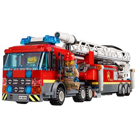 Lego City 60216 Downtown Fire Brigade Block Building Kit With 7