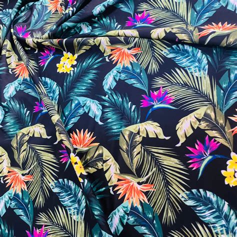 Floral Print Nylon Lycra Spandex Fabric 4 Way Strech By Yard 151 7