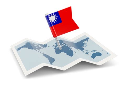 Flag Pin With Map Illustration Of Flag Of Taiwan