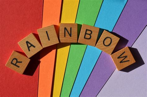 Premium Photo | Rainbow word in wooden alphabet letters isolated on ...