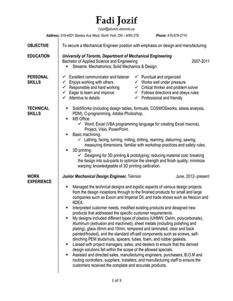 Fadi Jozif Resume Mechanical Engineer PDF