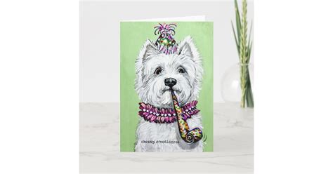 Westie Birthday Party Card