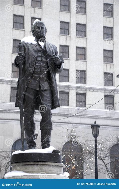 Statue of Founder of Cleveland Stock Photo - Image of glass, founder: 12575208