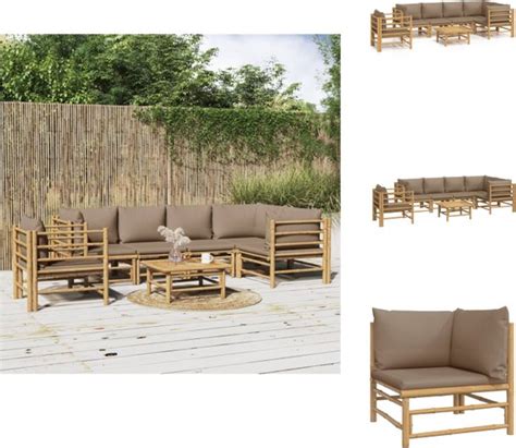 Vidaxl Loungeset Loungesets Tuinset Bamboe Loungeset Delige