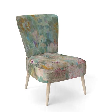 Designart Flower Shower III Upholstered Farmhouse Accent Chair Arm