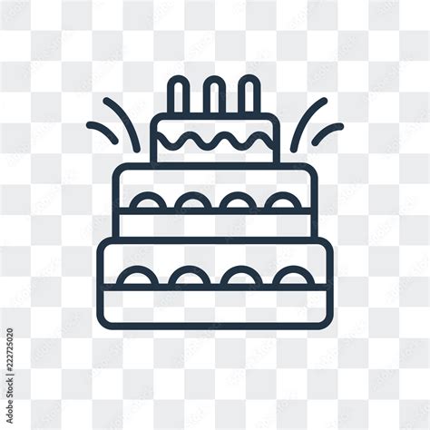 Birthday Cake Icon Isolated On Transparent Background Modern And