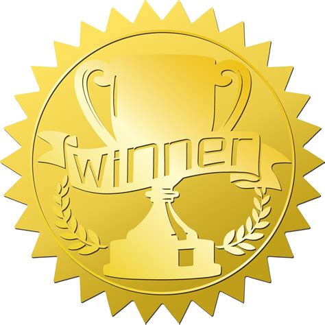 Amazon Craspire Winner Trophy Pcs Gold Foil Embossed Stickers