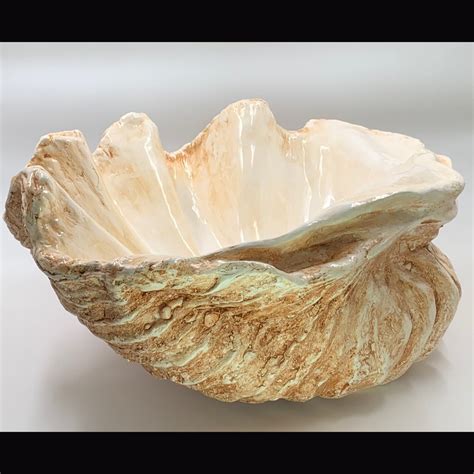 Giant Clam Shell Sculpture Art Ornament Bowl Handmade Finished Etsy