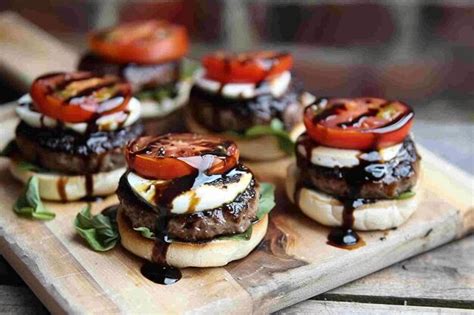 Premium Photo Caprese Burger With Balsamic Glaze Food Burger