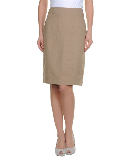 Marni Knee Length Skirts In Natural Khaki Lyst