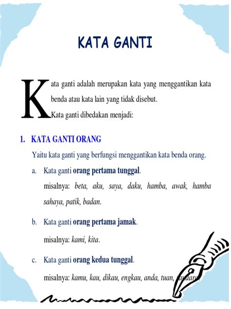 Kata Ganti Dalam Bahasa Indonesia Pdf