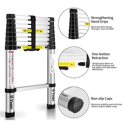 Yvan Telescoping FT One Button Retraction Aluminum Telescopic Exten