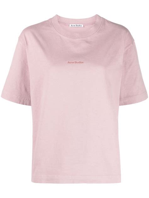 Acne Studios Camiseta de algodão estampa de logo Roxo Acne