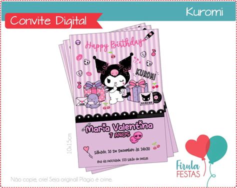 Convite Digital Kuromi Elo Produtos Especiais