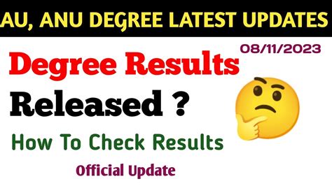 Degree Exam Results Update Au Anu Degree Exams Results Latest