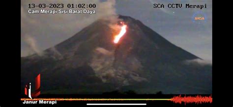 Merapi Uncover On Twitter Merapi 13 03 2023 01 02 Wib Terlihat Lava