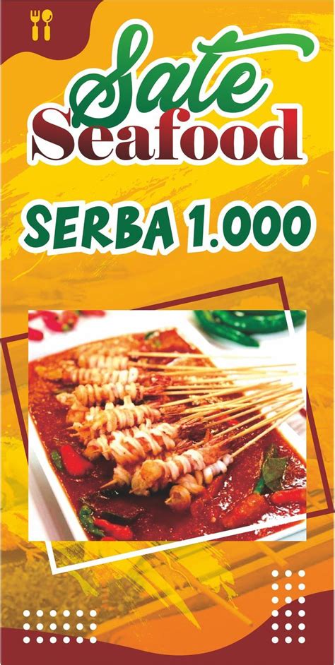 Banner Costume Sate Seafood Food Seafood Sate