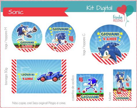 Kit Festa Digital Sonic Elo7 Produtos Especiais