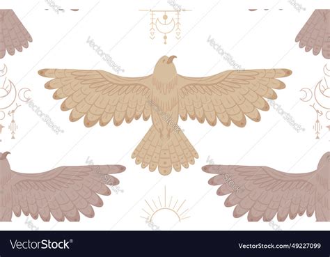 Decorative Seamless Pattern With Flying Birds Vector Image