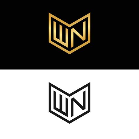 Golden Initial Letter Wn Logo Design Vector Vector Art At Vecteezy